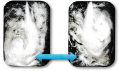 Turbulence phenomenon with strong agitation in the jet flow box.